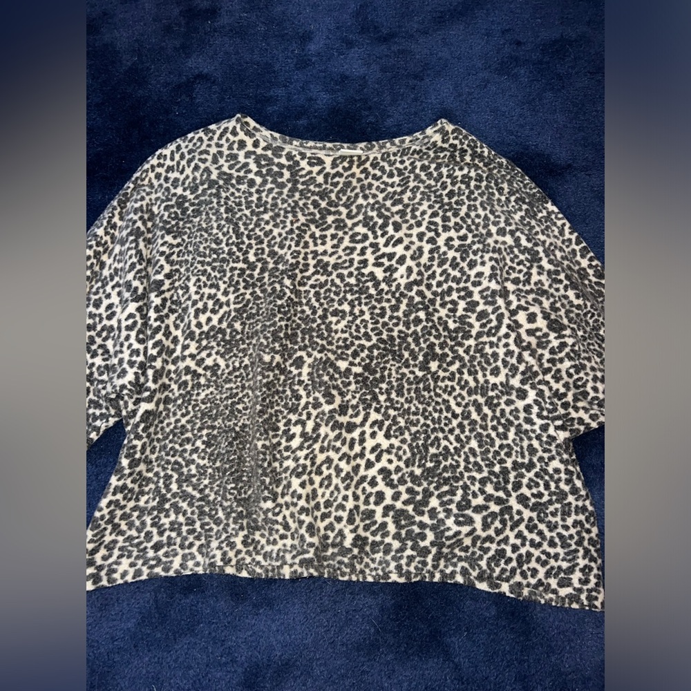 H&M Animal Print Sweater in Cream and Gray